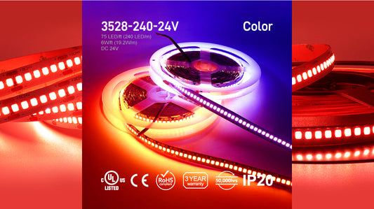 SMD 3528 LED Strip Single Color 192W-24V-32.8ft