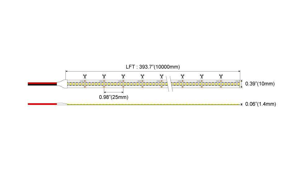 SMD 3528 LED Strip Single Color 192W-24V-32.8ft