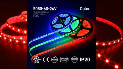 SMD 5050 LED Strip Single Color 140W-24V-32.8ft