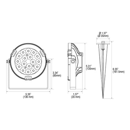 FUTC01 Outdoor 9W RGB+CCT Smart LED Garden Light (DC24V)