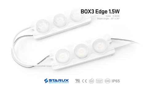 Starux, BOX3 Edge 1.5W Box LED Module 6,800K cool white 40 pcs 1 pack