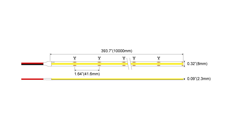 COB384-24V LED Strip White 100W-24V-32.8ft [120LEDs/ft]