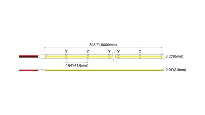 COB384-24V LED Strip White 100W-24V-32.8ft [120LEDs/ft]