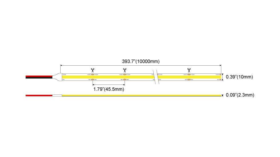 COB528-24V LED Strip Single Color 140W-24V-32.8ft [165LEDs/ft]