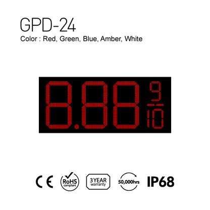 Gas Price Digital Number Display 65" x 27.5"