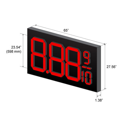 Gas Price Digital Number Display 65" x 27.5"