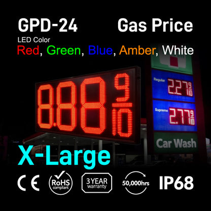 Gas Price Digital Number Display 65" x 27.5"