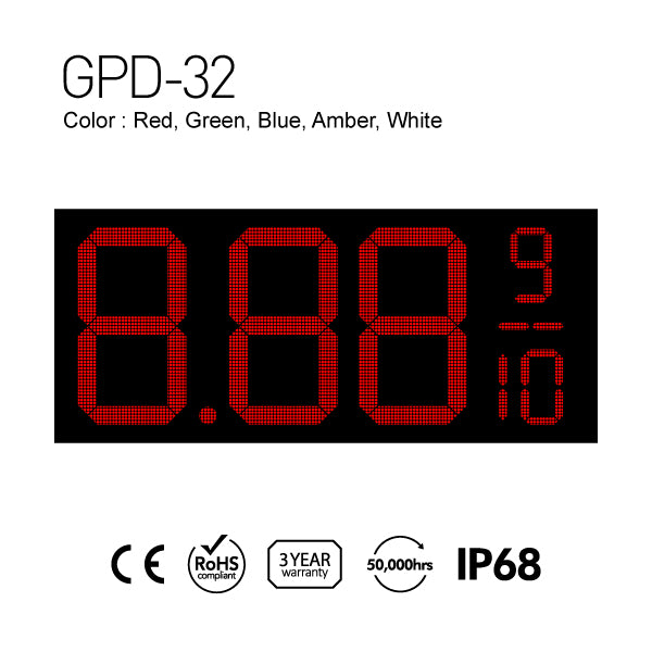 Gas Price Digital Number Display 86" x 37"