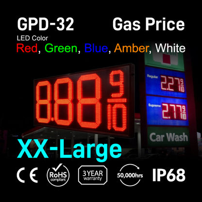 Gas Price Digital Number Display 86" x 37"