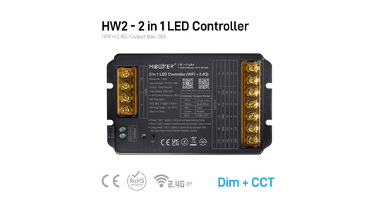 HW2 - 2 in 1 LED Controller (WiFi+2.4G) Output Max 30A