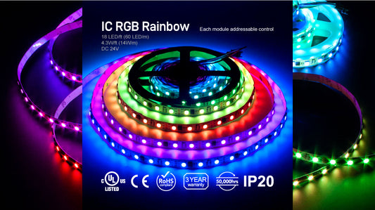 IC RGB Rainbow LED Strip Each Module Addressable Control