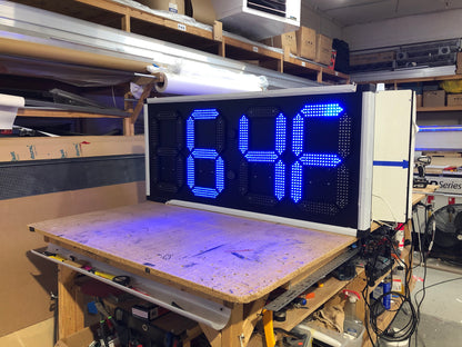 Outdoor Digit LED Temp and Time Sign 72.75" x 27.5"