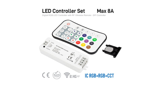 LC-SET Digital RGB LED Controller with RF Wireless Remote - SPI Controller