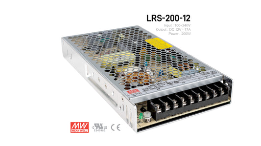 MeanWell LRS-200-12 Indoor LED Driver 200W 12V UL