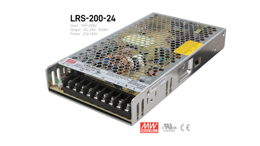 MeanWell LRS-200-24 Indoor LED Driver 200W 24V UL