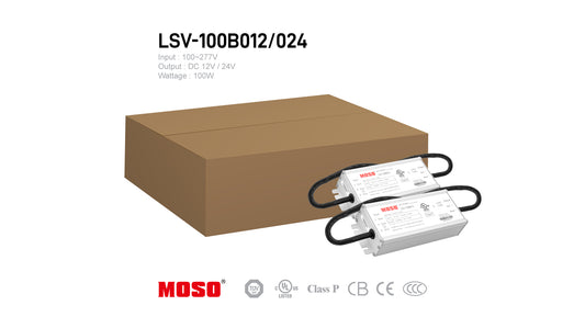 MOSO LSV-100B, Input AC100~277V, 100W Power Supply for Outdoor IP67, 10 pcs