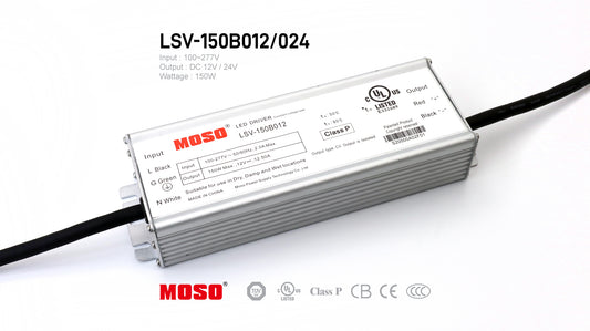 MOSO LSV-150B, Input AC100~277V, 150W Power Supply for Outdoor IP67