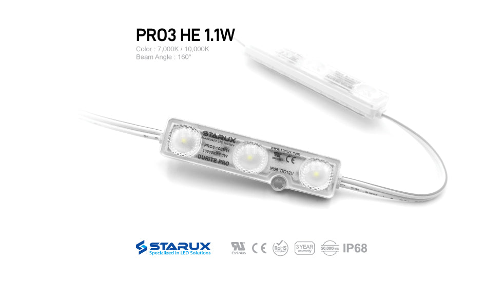 Starux, Channel LED Module, PRO3 HE 1.1W, 50 pcs, (25ft)