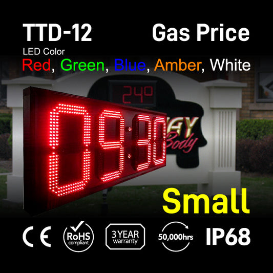 Outdoor Digit LED Temp and Time Sign 37.75" x 14.25"