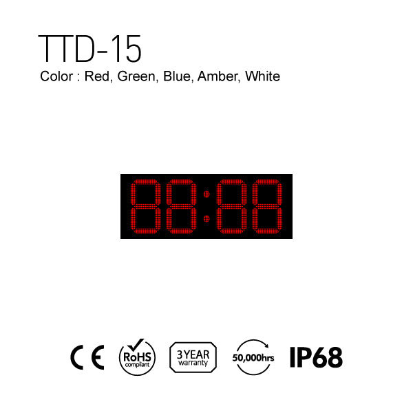 Outdoor Digit LED Temp and Time Sign 47.25" x 17.75"