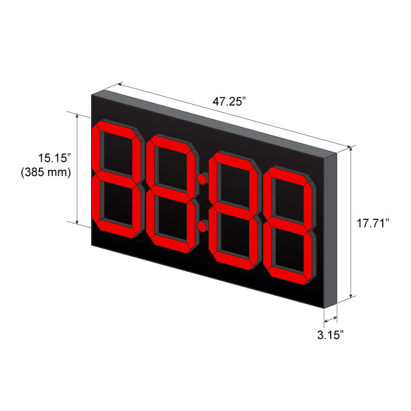 Outdoor Digit LED Temp and Time Sign 47.25" x 17.75"