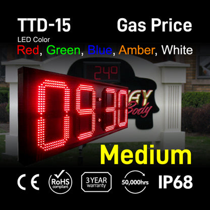 Outdoor Digit LED Temp and Time Sign 47.25" x 17.75"