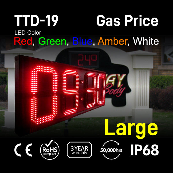 Outdoor Digit LED Temp and Time Sign 59" x 23.5"