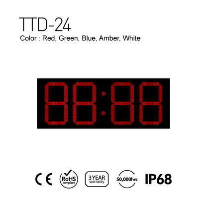 Outdoor Digit LED Temp and Time Sign 72.75" x 27.5"