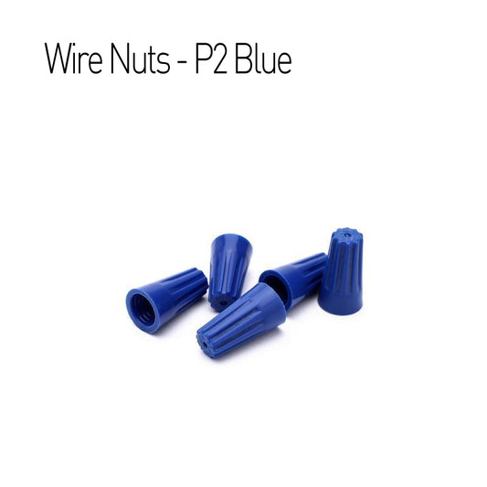 100 PCS Blue Wire Connector Nuts, P2 Type Easy Twist-On Ribbed Cap - UL Listed