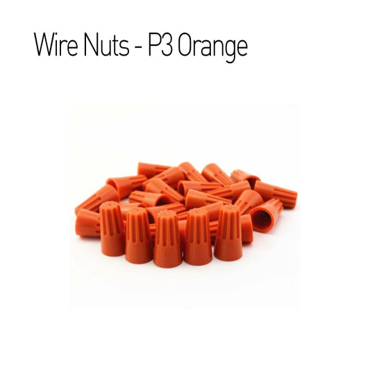 100 PCS Orange Wire Connector Nuts, P3 Type Easy Twist-On Ribbed Cap - UL Listed