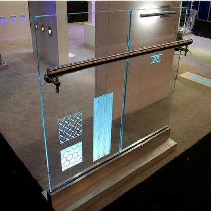 Floating Glass Railing with Led Lighting System, Frame + Lighting