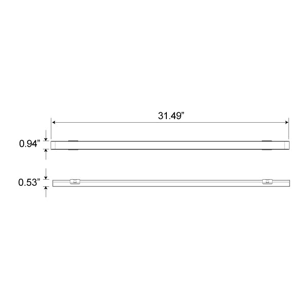 LKS Stick Length 31.5" LED Shelf Lighting 7W x 3 pcs + 12V-20W Power Set