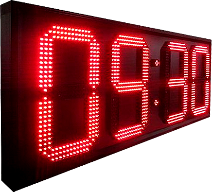 Outdoor Digit LED Temp and Time Sign 72.75" x 27.5"