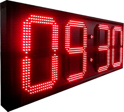 Outdoor Digit LED Temp and Time Sign 72.75" x 27.5"